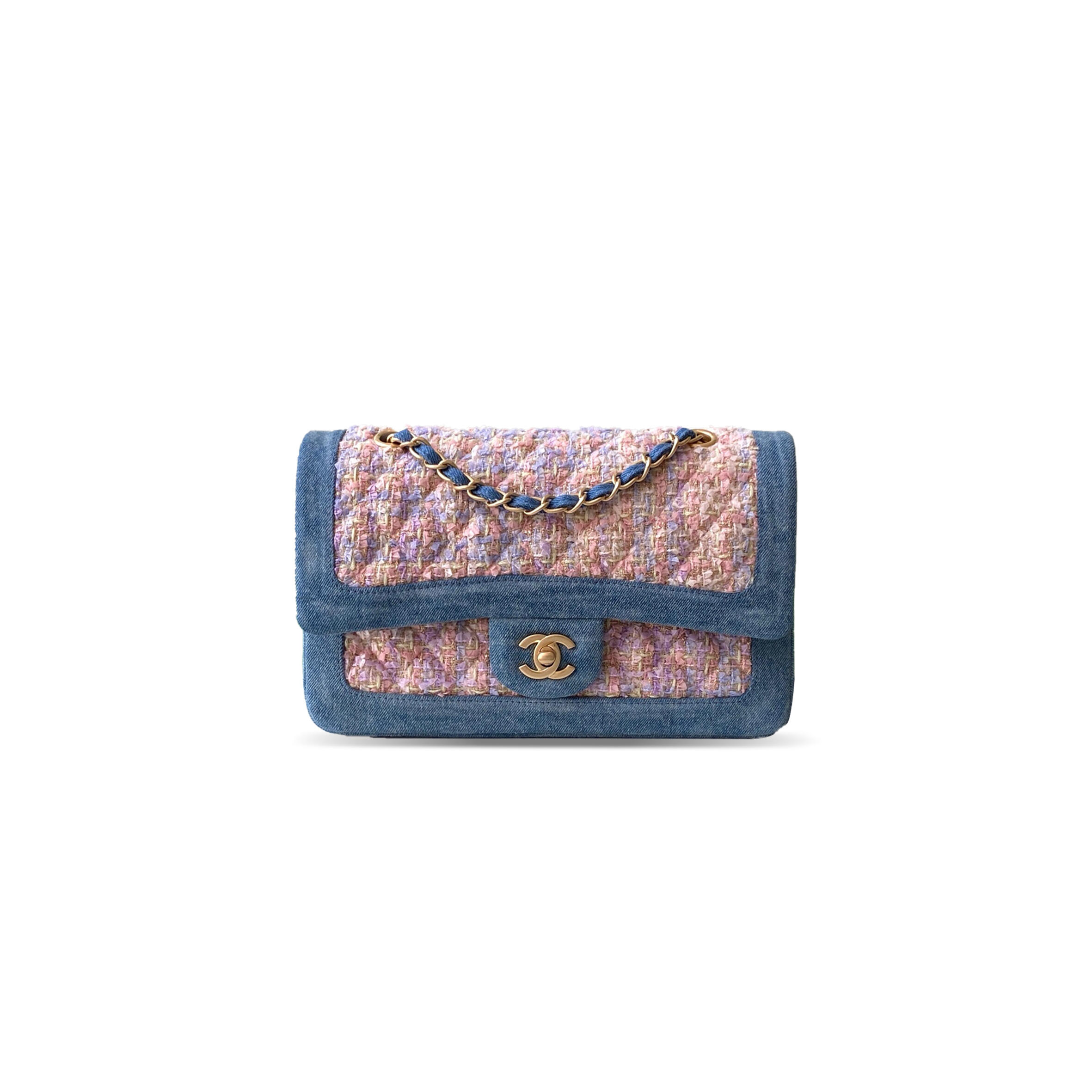 ch**el pink De*1m classic double flap medium as3767 (25*16*7cm)